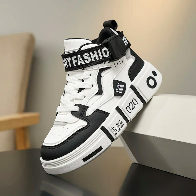 Children High Top Shoes Boys Sneaker Daily Walking Luxury Design Printed 6 To 12 Years Youth Boys Sports Shoes