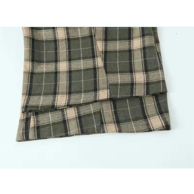 Women's Pants 2025 Autumn New Style Chic Fashion Plaid Wide-Leg Pants For Women Casual Fashion Street Casual Trousers