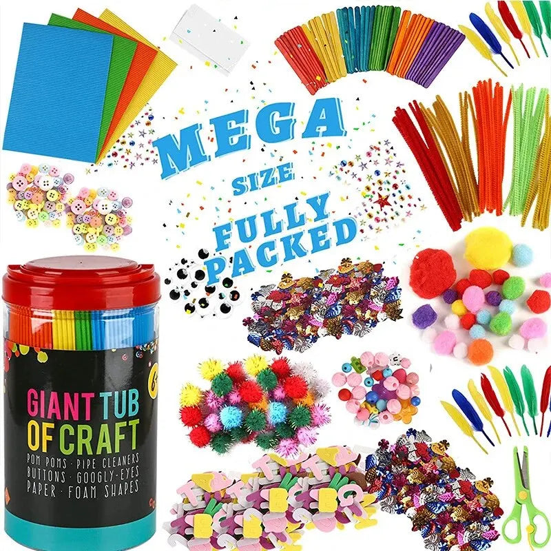 Arts and Crafts Supplies for Kids DIY Crafting School Kindergarten Homeschool Supplies Arts Set Toys for Children