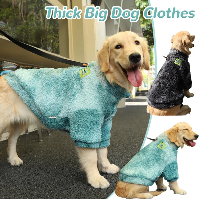 3XL-7XL Winter Thick Big Dog Clothes Lambs Wool Jacket Medium Large Dogs Labrador Samoye Collie Windproof Coat Pet Accessories