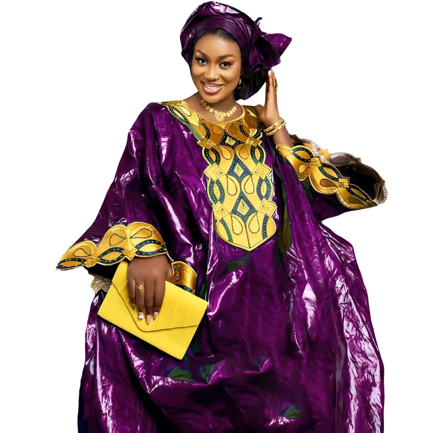 African Dresses For Woman Bazin Riche Embroidery Design Long Dress