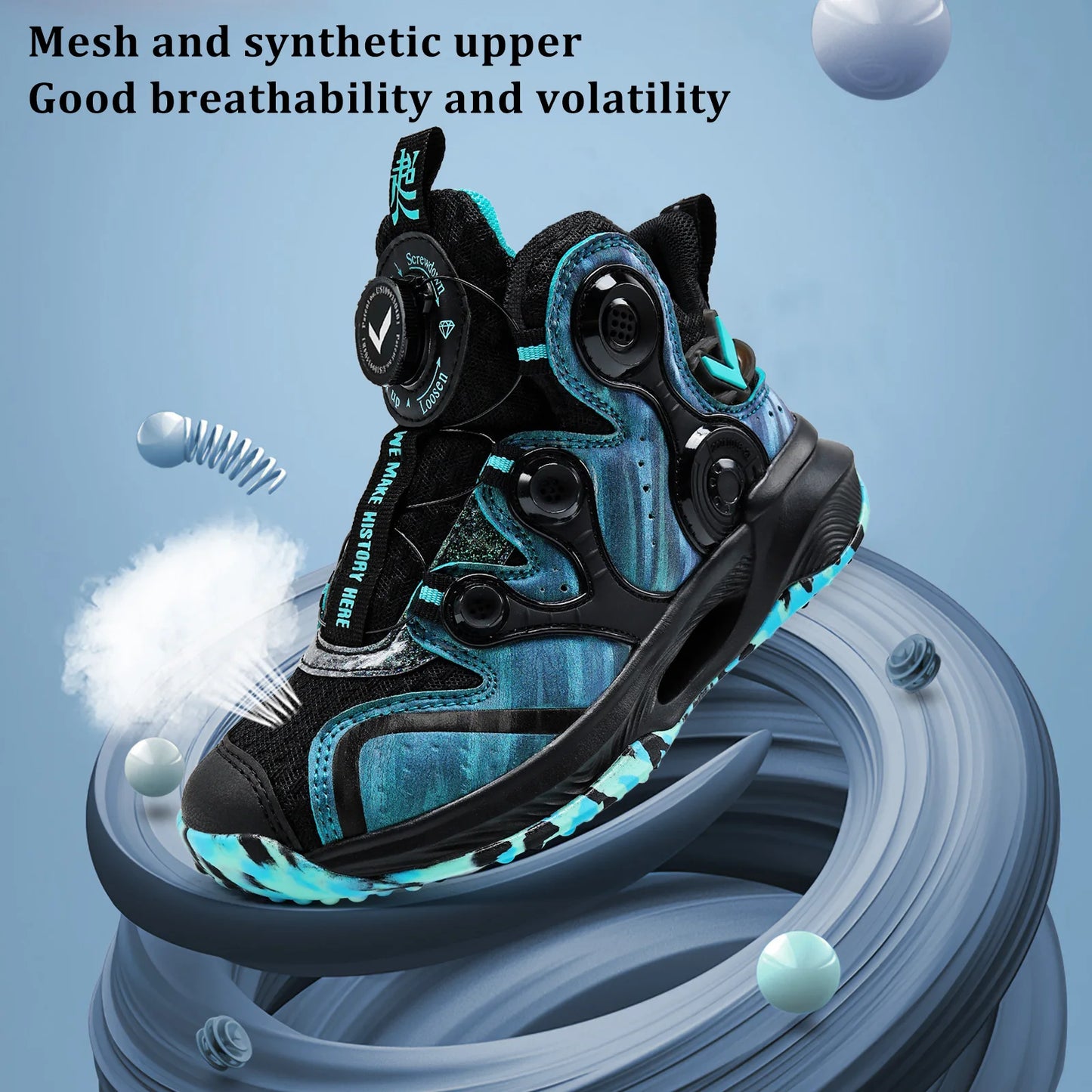 Kids Basketball Shoes Boys Air Cushion Sneakers Non-Slip Comfortable Outdoor Sports Shoes