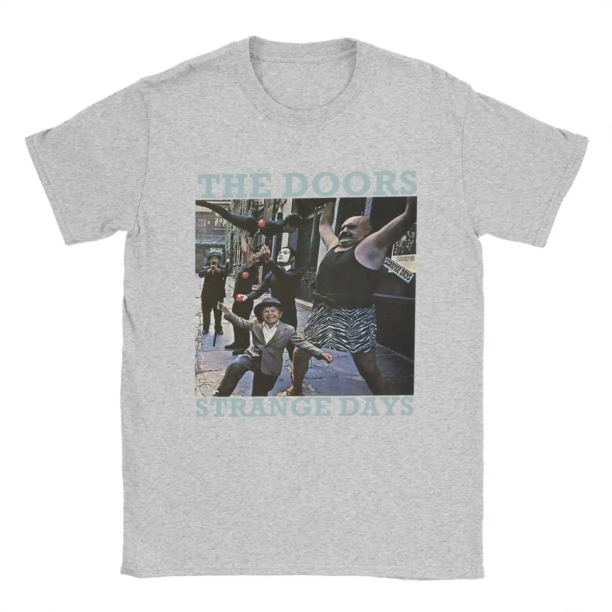 THE Doors Strange Days Men T Shirts Vintage Tee Shirt Short Sleeve Round Collar T-Shirt Cotton New Arrival Clothing