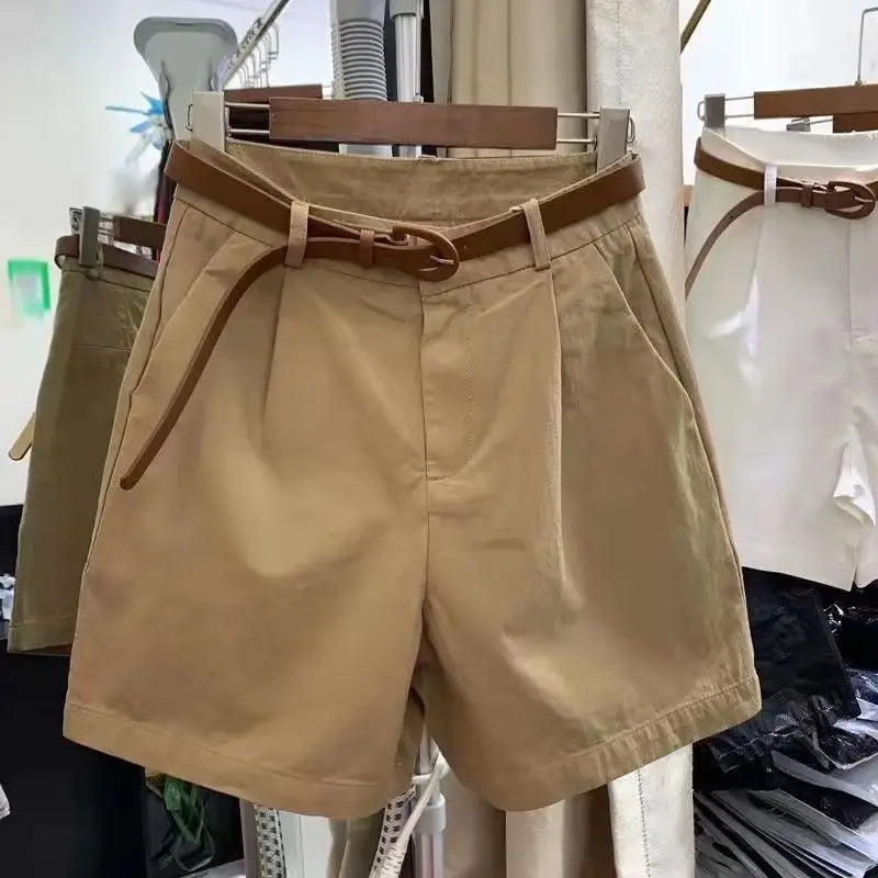 New Summer Women Shorts Loose High Waist Wide Legs Casual Five Point Shorts for Women Thin Breathable Solid Korean Fashion Pants