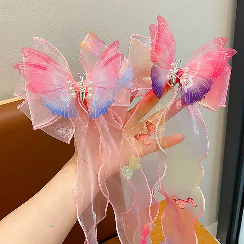 Children's Hair Accessories Bows Ribbons Braided Hairpins Headdresses Summer Girls Princess Hairpins