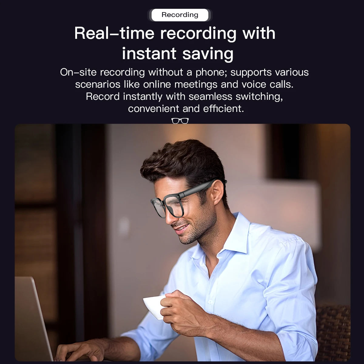 2025 800W Camera Smart Glasses  AI Translation ChatGPT Voice Assistant BT Call Music Earphones Video Recording for iPhone Xiaomi