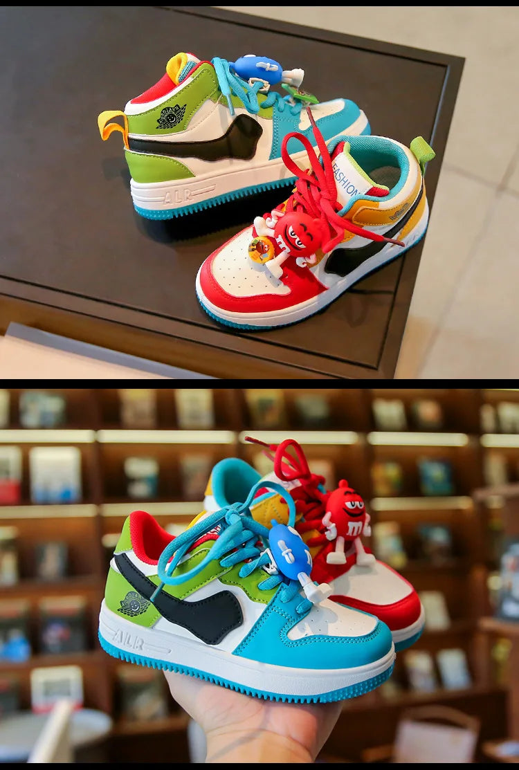 New Children Casual Shoes Four Seasons Kids Single Sneaker Mandarin Ducks Basketball Sports Shoes Boys Girls Sneaker Board Shoes