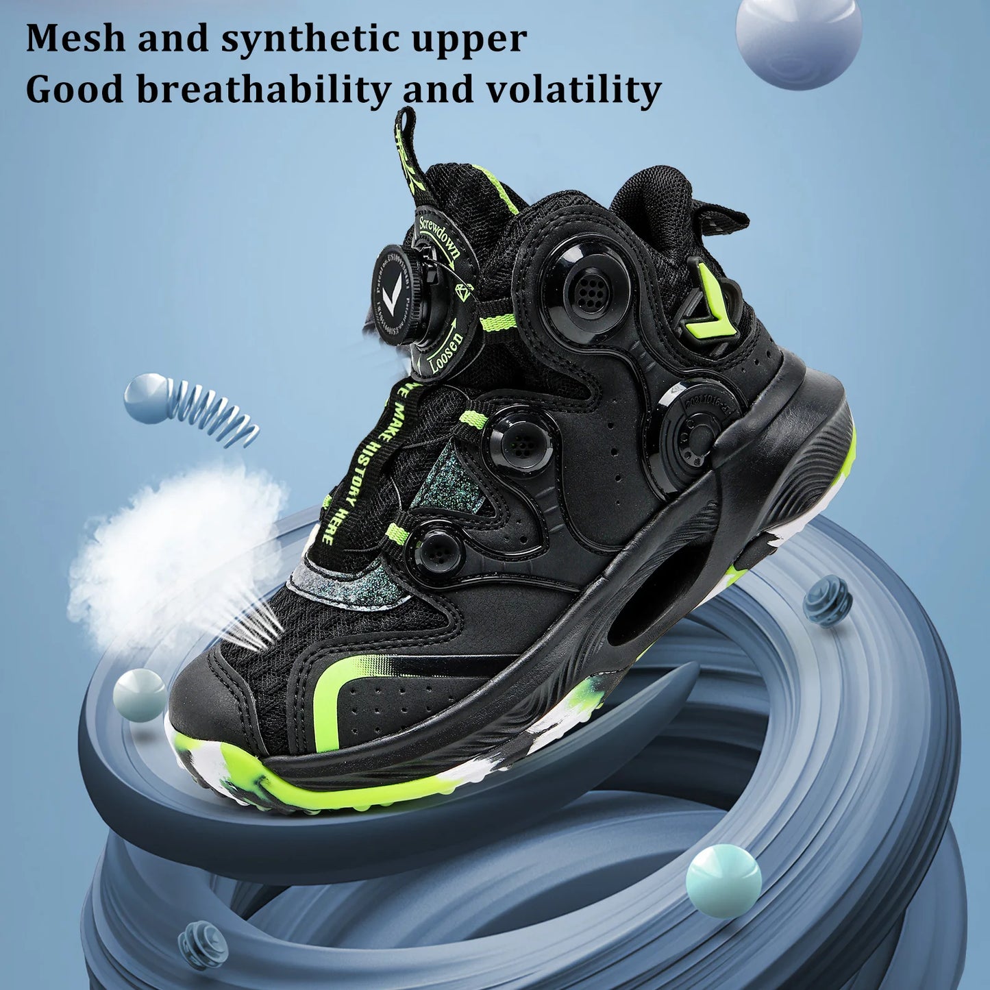 Kids Basketball Shoes Boys Air Cushion Sneakers Non-Slip Comfortable Outdoor Sports Shoes