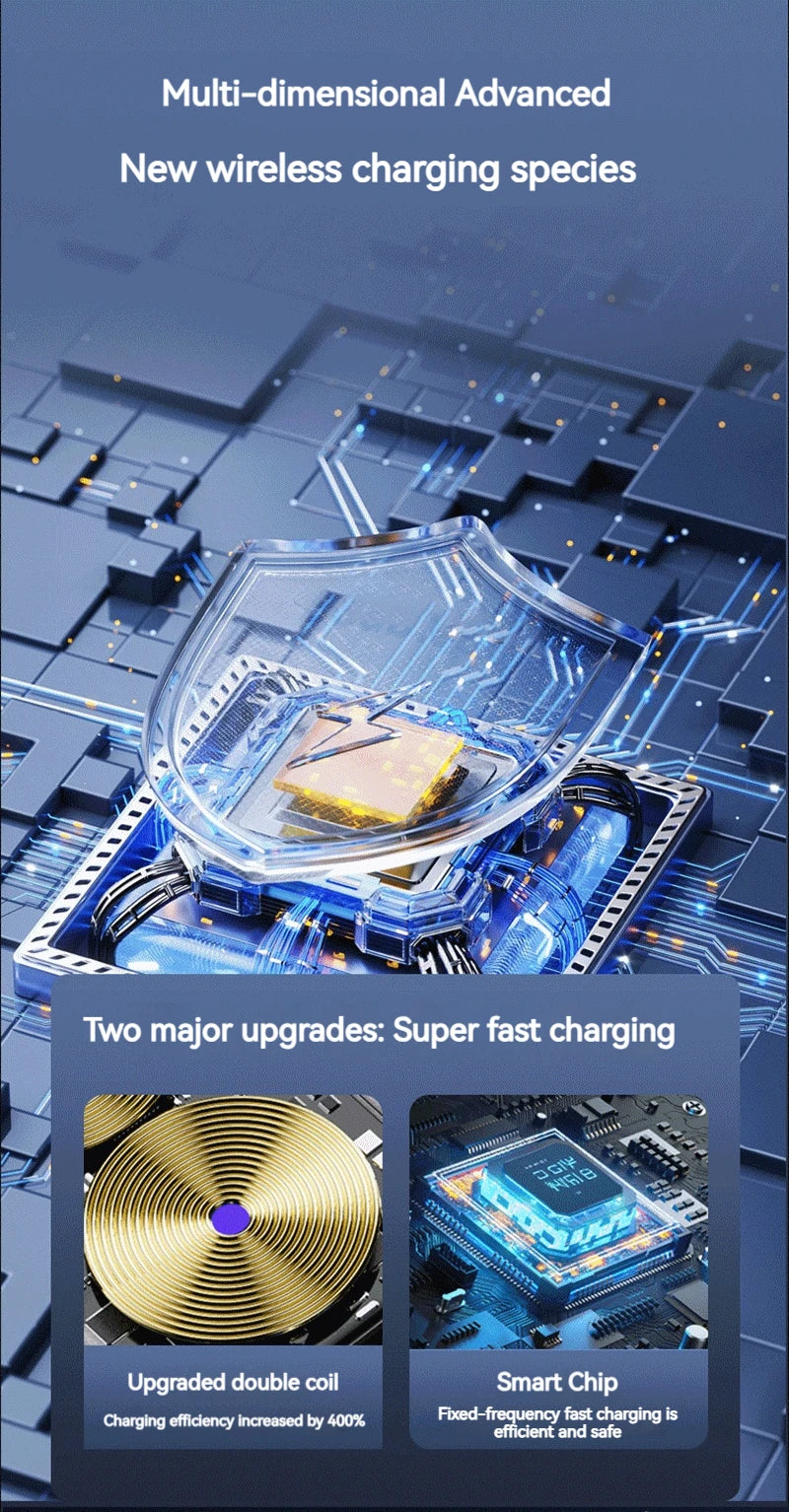 15W Universal Car Phone Wireless Charger Holder 360° Rotation Mount for Samsung Galaxy Fold 6 5 4 3 Z Flip S25 S24 Iphone 16 15