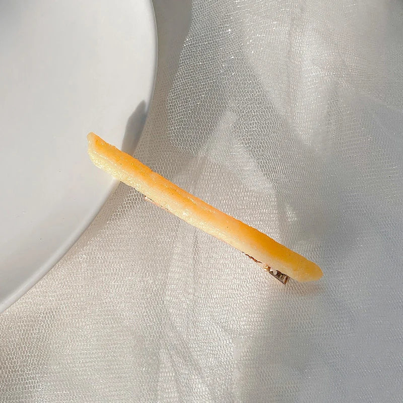 Simulated French Fries Small Hair Clips For Girls Metal Clip Hairpins Barrettes Imitation Food Hair Decor Jewelry For Women Gift