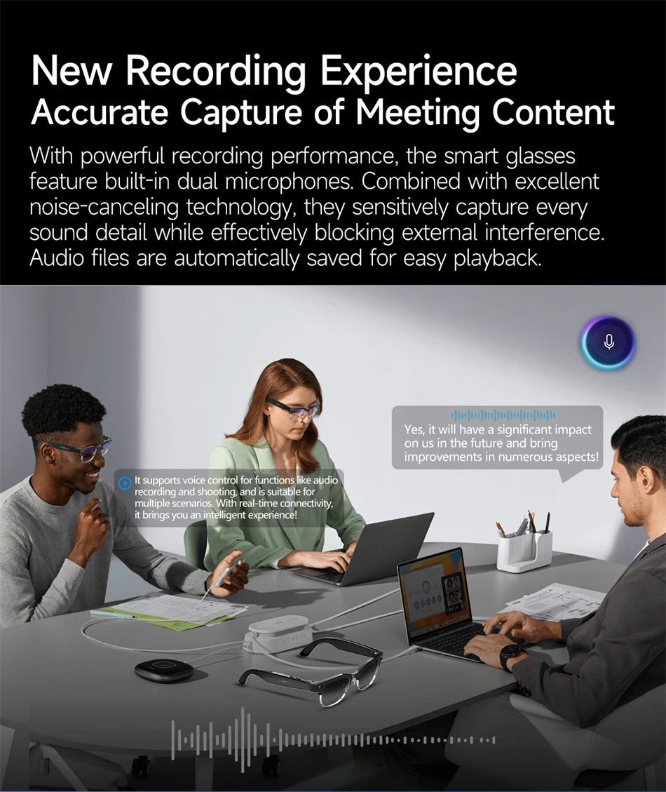 Color-Change Lens 4K Camera Glasses AI Smart Glasses HD Shooting Video Record Call Glasses Waterproof Bluetooth Smart Sunglasses