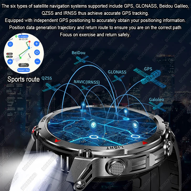 New Military GPS Sports Smart Watch Men Support GNSS Swim 3ATM Waterproof Compass Altimeter BT Call Outdoor Sports Smart Watch