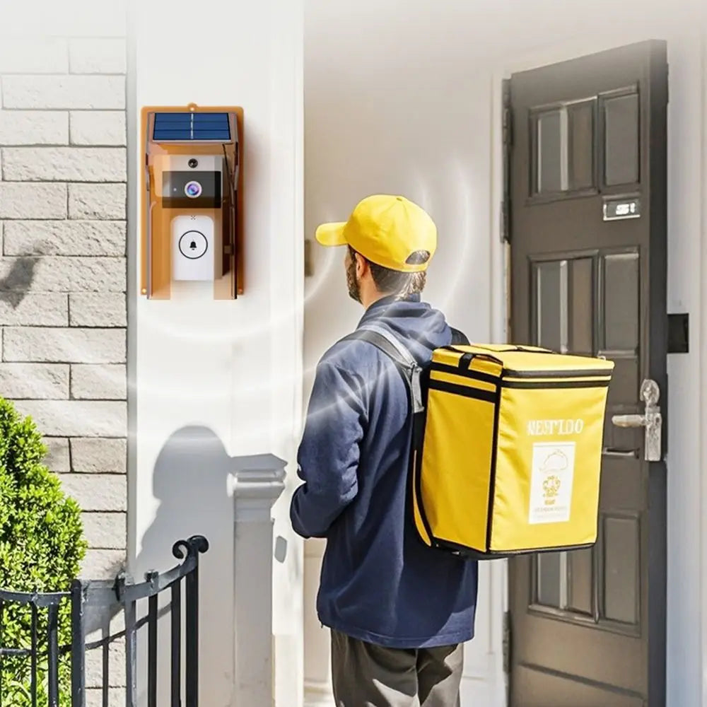 Waterproof Visual Intercom Doorbell Solar Power Wireless Front Door Camera HD Home Security Video Doorbell Outdoor Surveillance