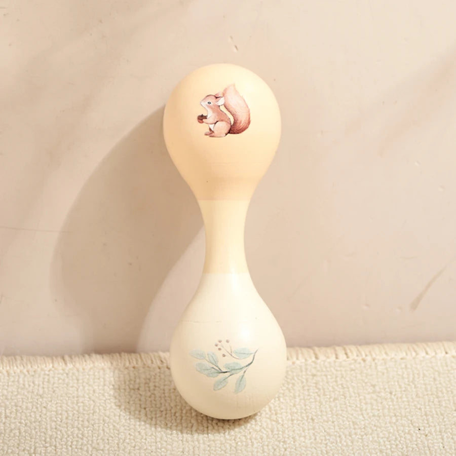 Kids Wooden Montessori Toys Musical Instruments Rattle Toys Wooden Squirrel Percussion Instruments Preschool Educational Toys