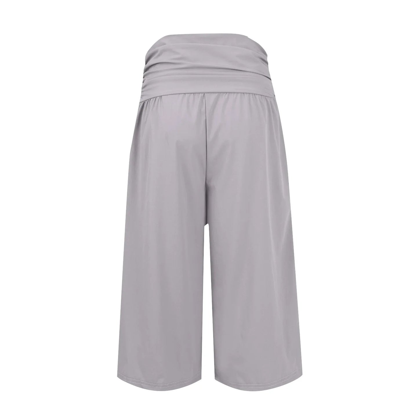 women pants summer loose cropped pants High Waist Solid Color Casual Trousers Pants With Pockets cozy breathable pantalon femme