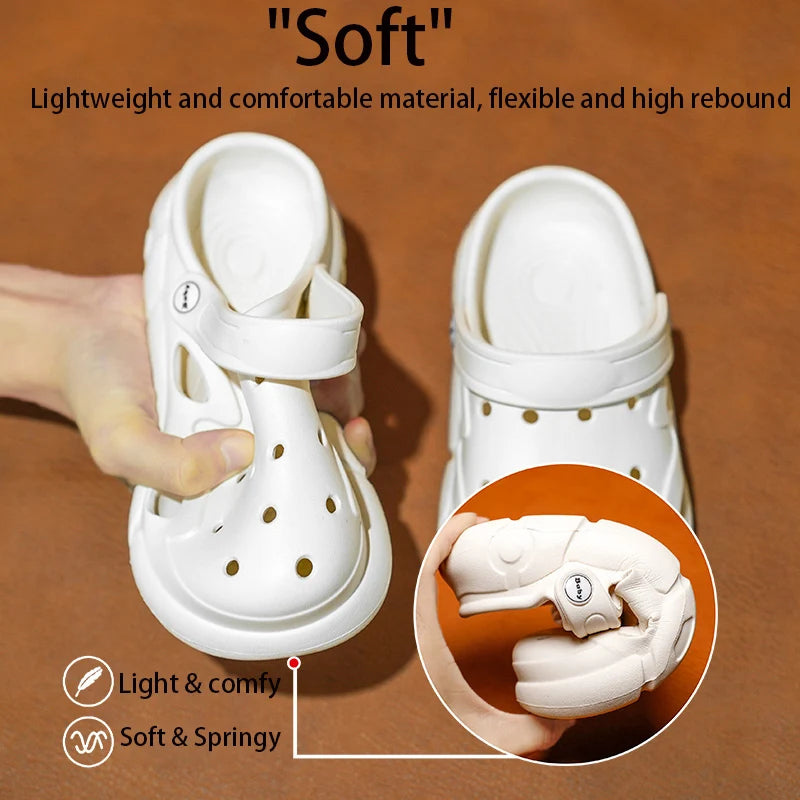 Kids Slippers Solid Soft Sandals Lightweight Comfortable Children Outdoor Garden Shoes Home Fashion Slides Orginal Summer Soft