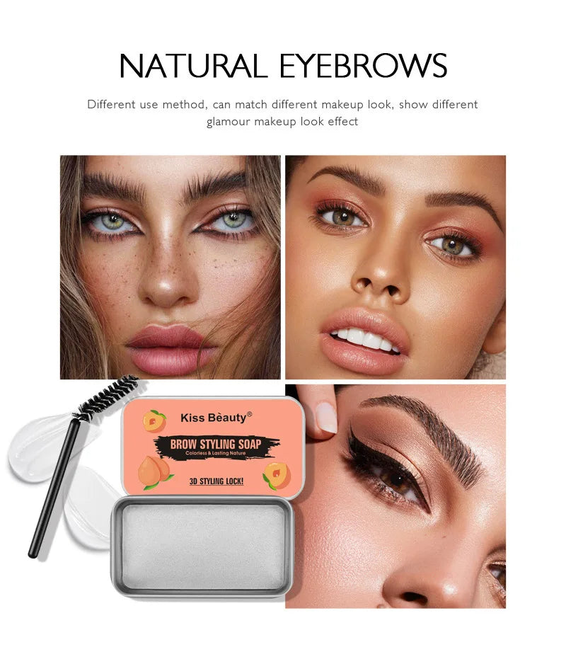 Colorless transparent eyebrow cream styling soap for refreshing and long-lasting natural eyebrow styling with eyebrow brush