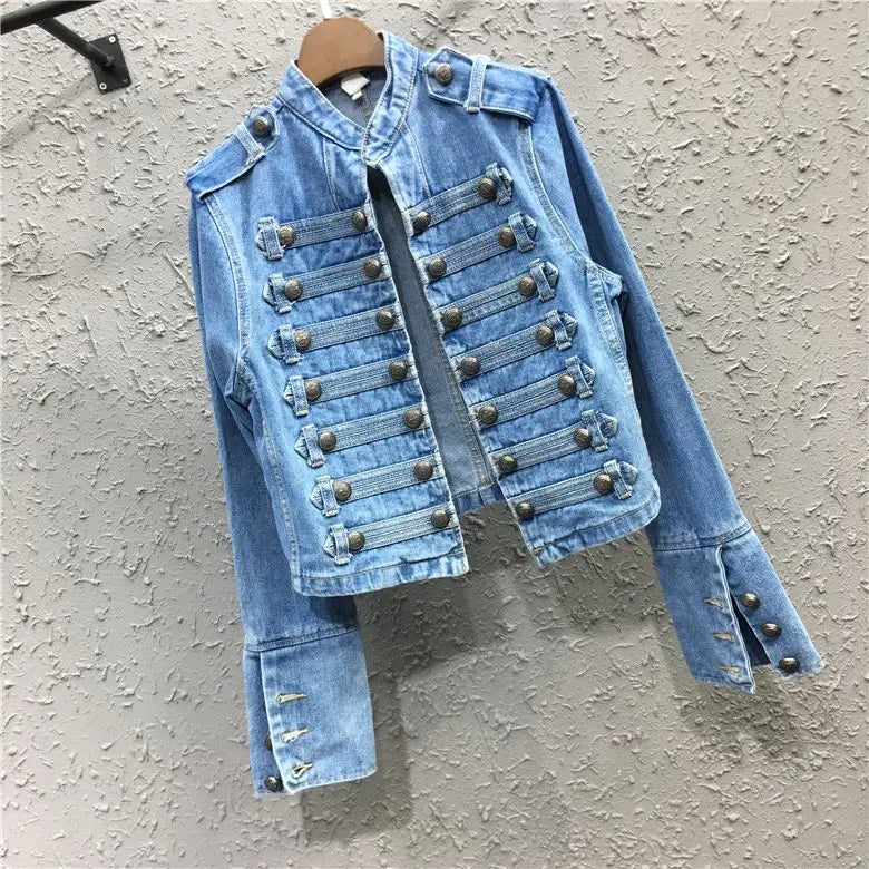 Women's Short Jacket Spring and Autumn New Jacket Top Skinny Stand-up Collar Long-sleeved Denim Fashion Comfort Winter Clothes