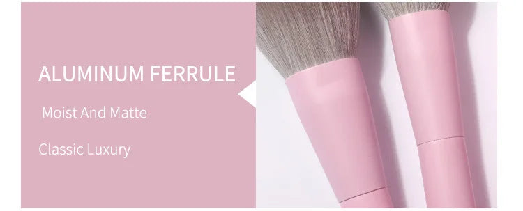 Pink Makeup Brush Set Private Label Wholesale Bulk Cosmetic Synthetic Hair Vegan Brushes Free Custom Logo Beauty Tool 10Sets