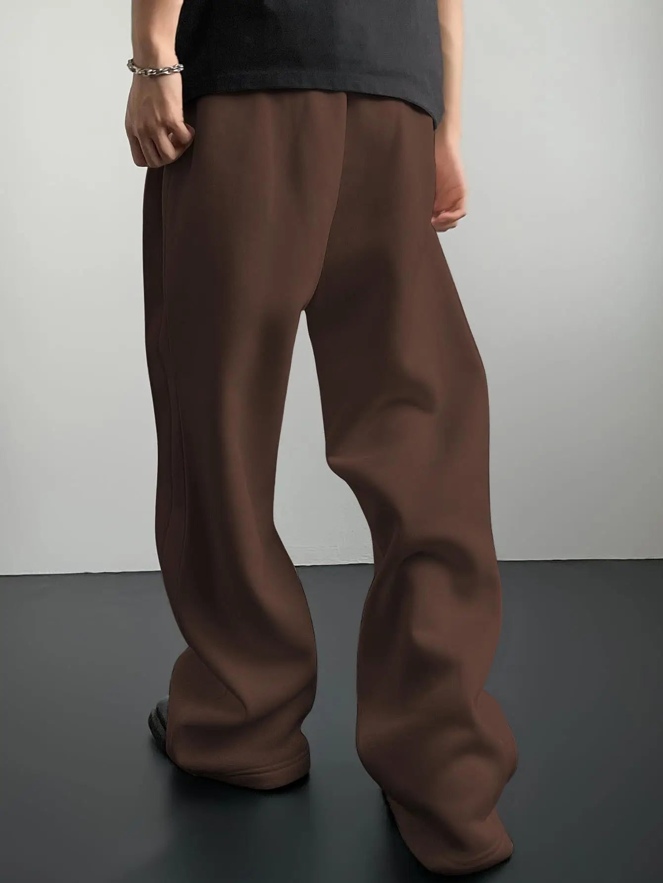 European and American men's waist trousers waist drawstring straight wide-leg loose trousers sports trousers pocket men pants