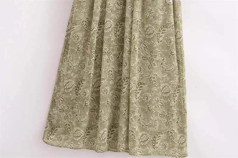 Dresses Women's 2025 New Spring Chiffon Print V-neck Chic Slim Long Dress Fashion Elegant Holiday Street Women's Dress