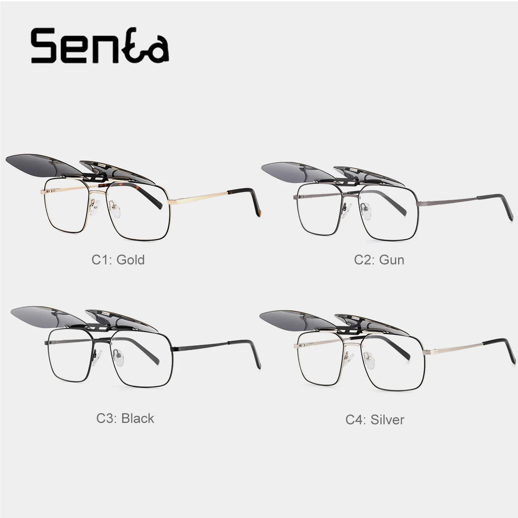 Polarized Sunglasses For Men Magnetic Clip On Sunglasses Retro Luxury Sun Glasses Men's Sunglass Eyeglasses Frames Myopia 2022
