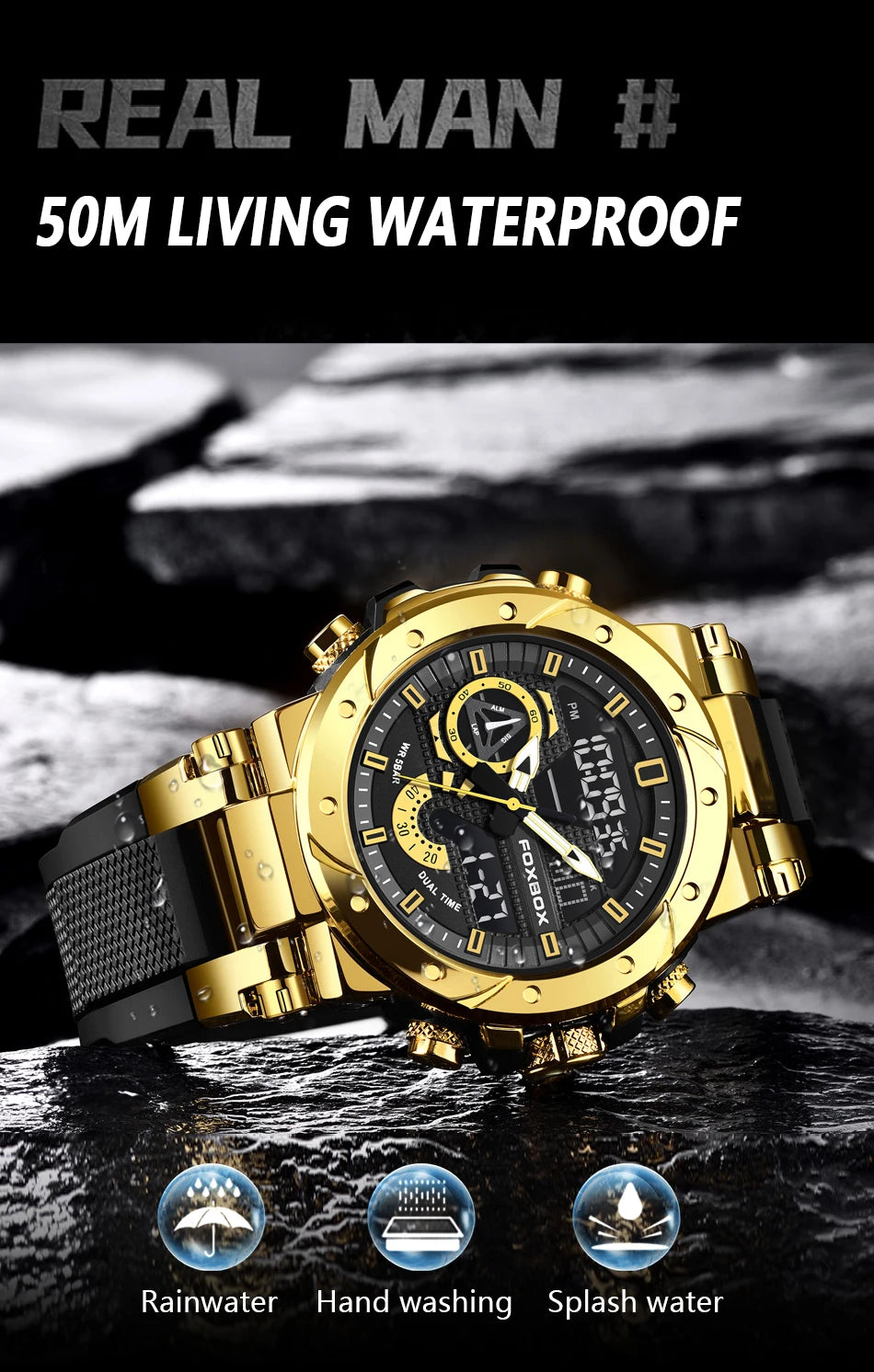 LIGE Top Brand Men Digital Watch Military Watches Fashion Sports Waterproof Dual Display Quartz Wristwatches Relogio Masculino