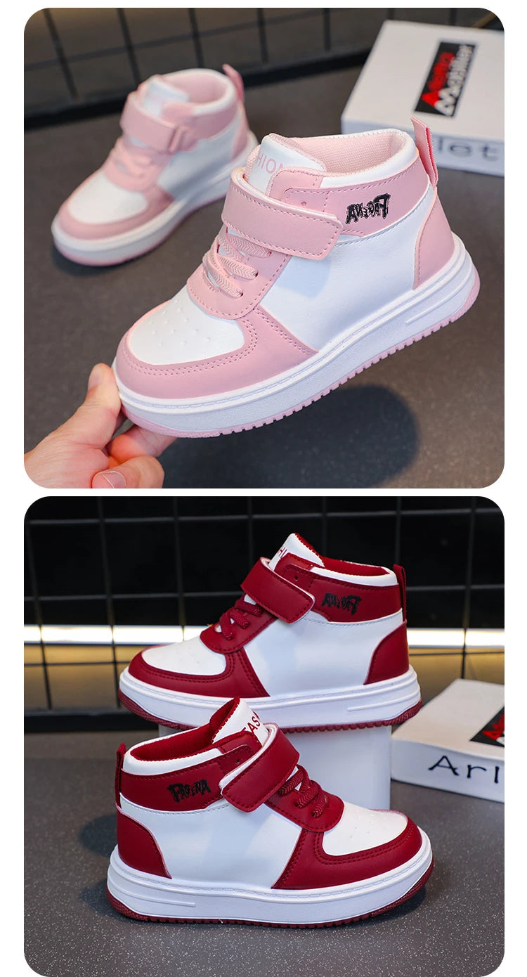 Children's Sports Shoes Spring Autumn New Boys Girls Sneakers Classics High Top Soft Breatheable Fashion Kids Basketball Shoes