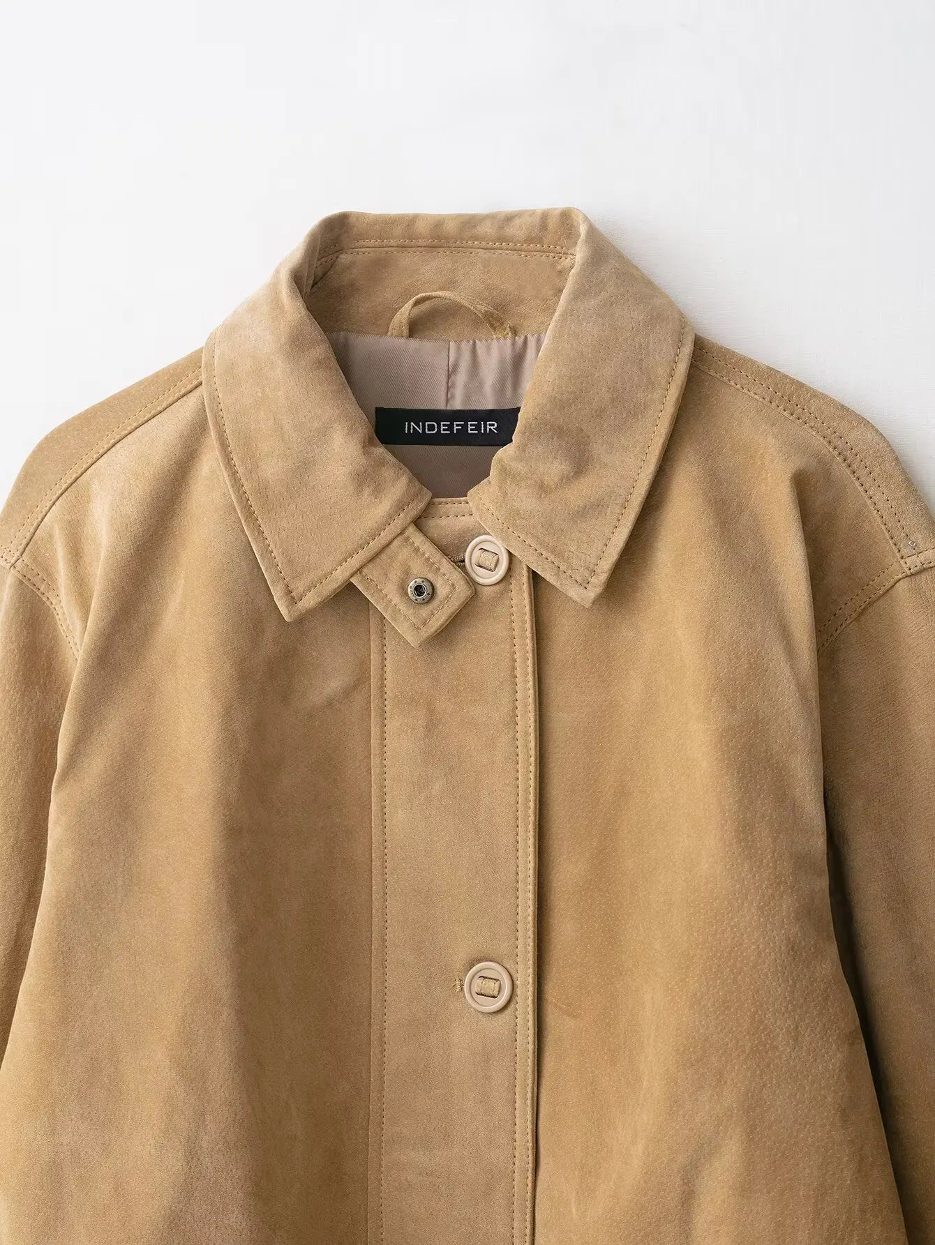 HH Woman's Fashion Jackets Solid Turn-Down Collar Long-Sleeved Pockets Single-Breasted Female Autumn Casual Loose Coats