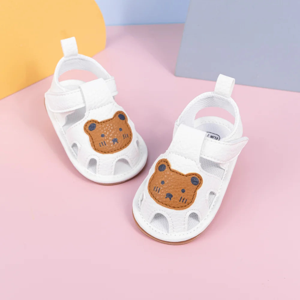 Summer Baby Toddler Shoes 0-18 Months Baby Soft Bottom Non-slip Head Wrapped Anti-collision Hundred Sandals Classic Bear Shoes