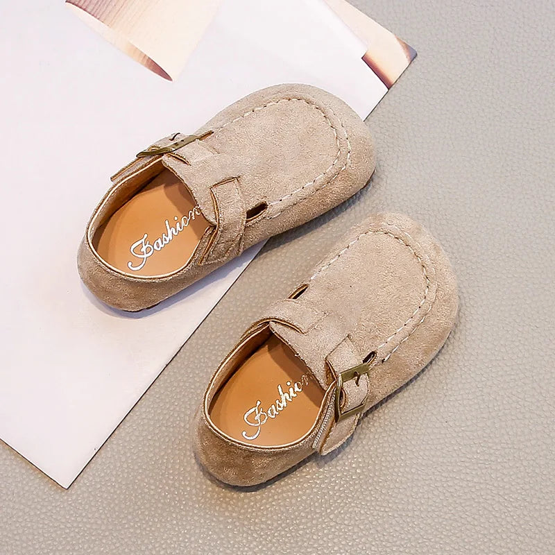 Children's Flat Shoes 2-18 Years Old Khaki Simple Boys Girls Casual Shoes Four Seasons Models Yellow Non-slip Kids Loafers 23-33