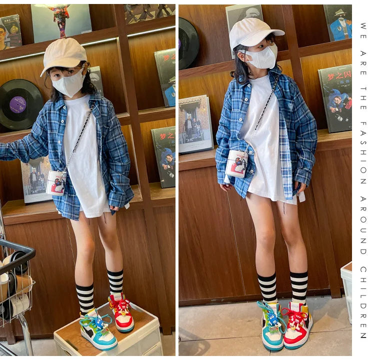 New Children Casual Shoes Four Seasons Kids Single Sneaker Mandarin Ducks Basketball Sports Shoes Boys Girls Sneaker Board Shoes