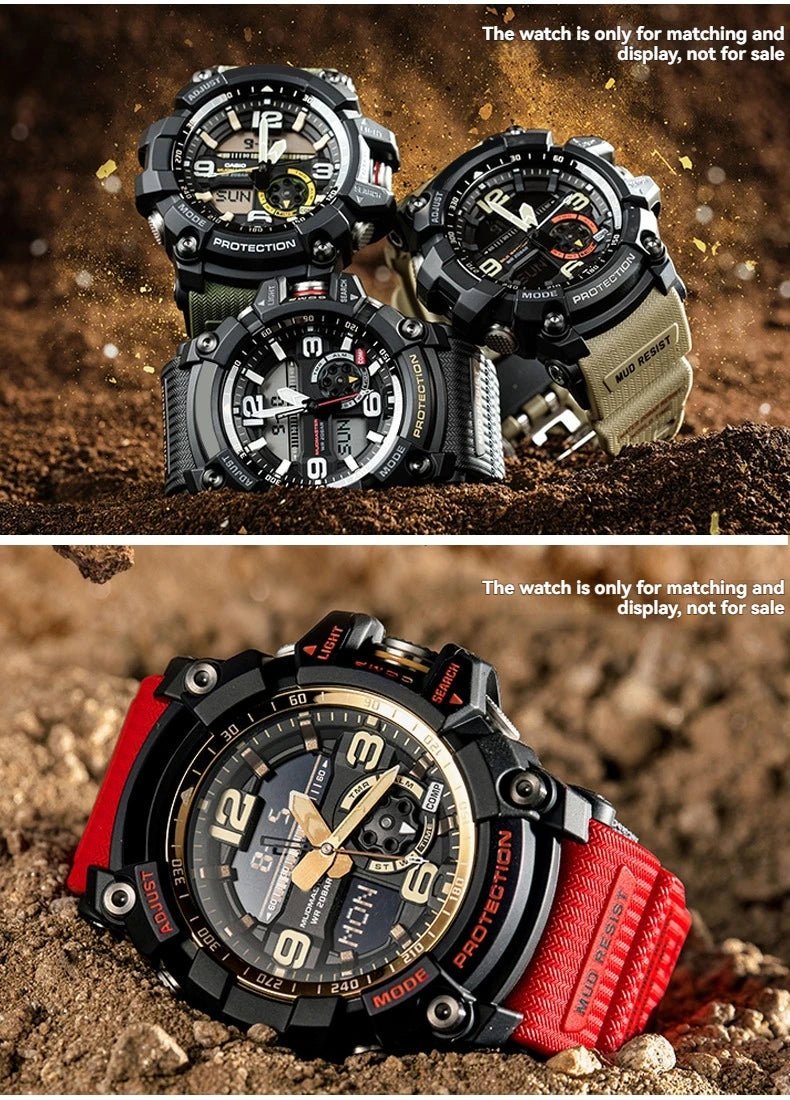 Resin Band for Casio G-SHOCK GG-1000/GWG-100/GSG-100 Mudmaster, Shockproof Watch Strap Replacement Outdoor Sports Accessories