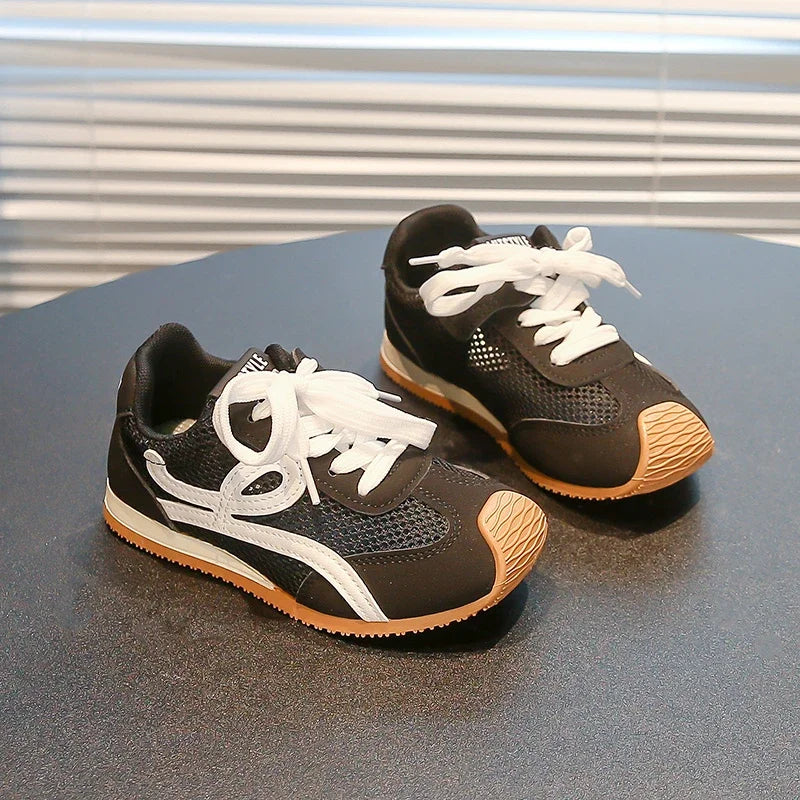 Children's Sneakers Four Seasons 3-18 Years Old Mesh Breathable Boys Girls Tennis Shoes Blue Hundred Non-slip Kids Single Shoes