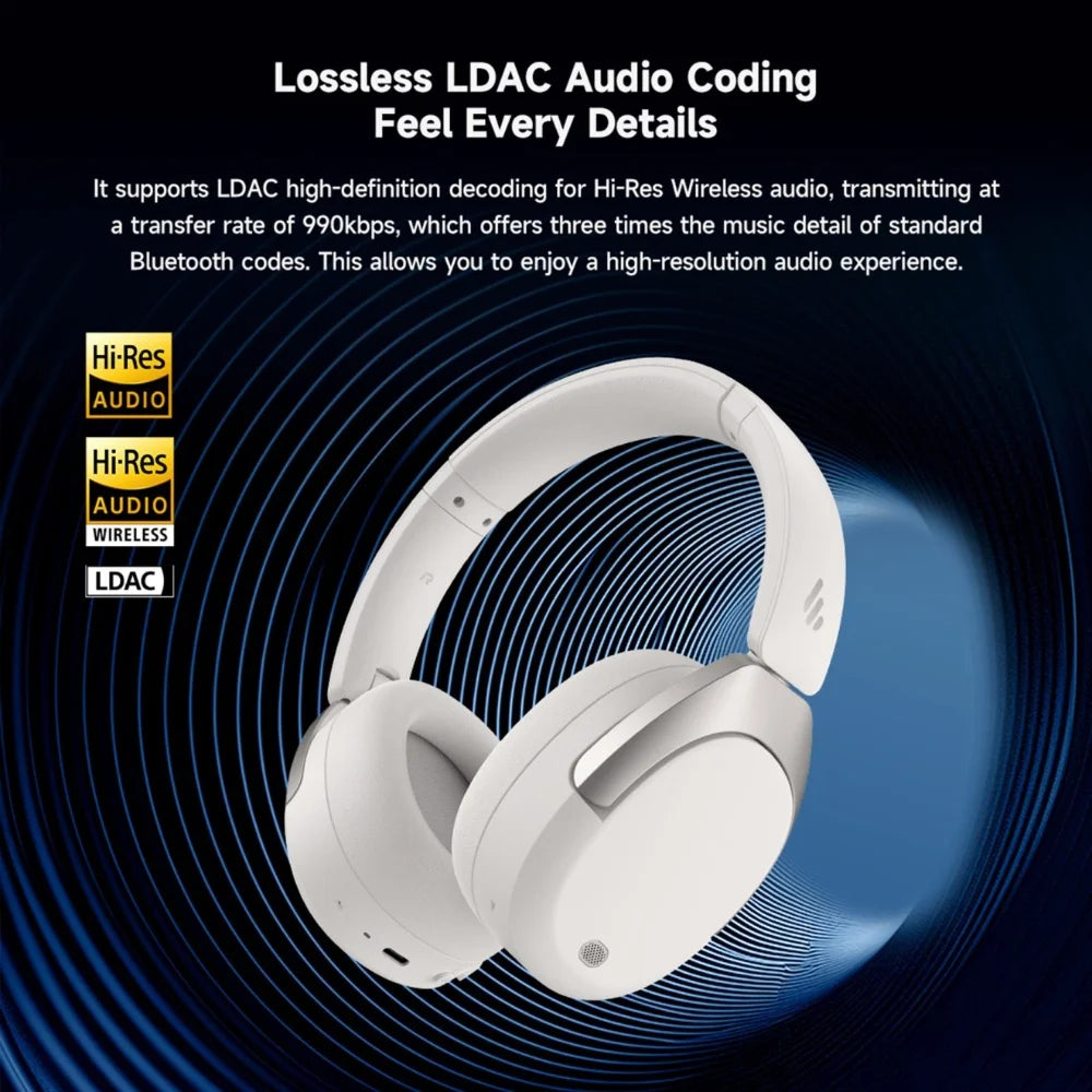 Edifier W830NB Wireless Headphones -45dB Active Noise Cancelling Hi-Res Over-Ear Headset LDAC 94H Battery Life Bluetooth 5.4
