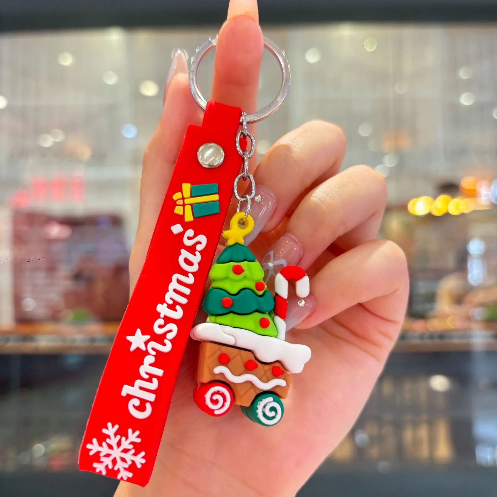 Christmas Gift 2025 Cute Santa Keychain Cartoon Pendant for Bag Car Keys Decor Stocking Stuffer for Kids Children Daughter Son