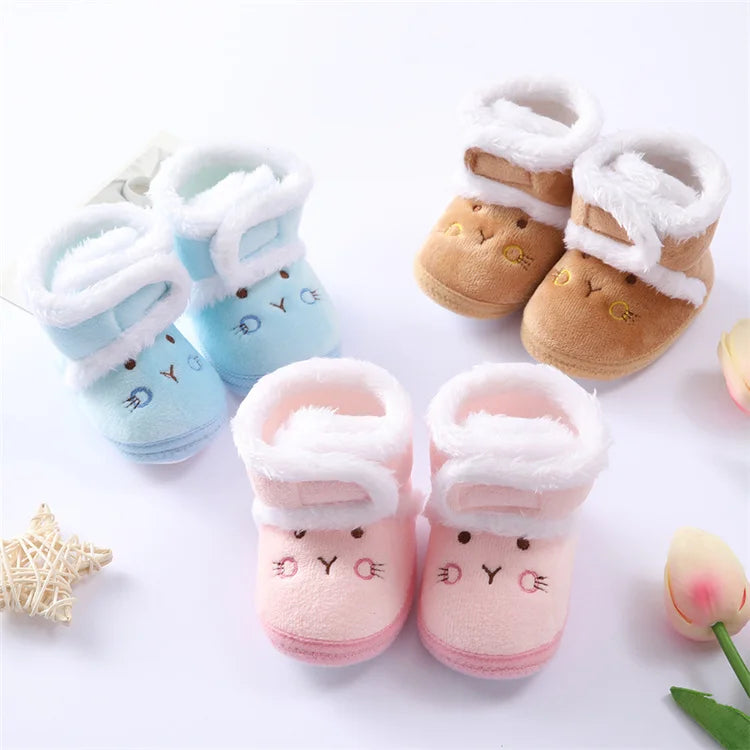 Cute Toddler Baby Shoes for Girls Boys 0-18Month First Walkers Winter Thick Warm Infant Baby Shoes Newborn Baby Girl Boy Shoes