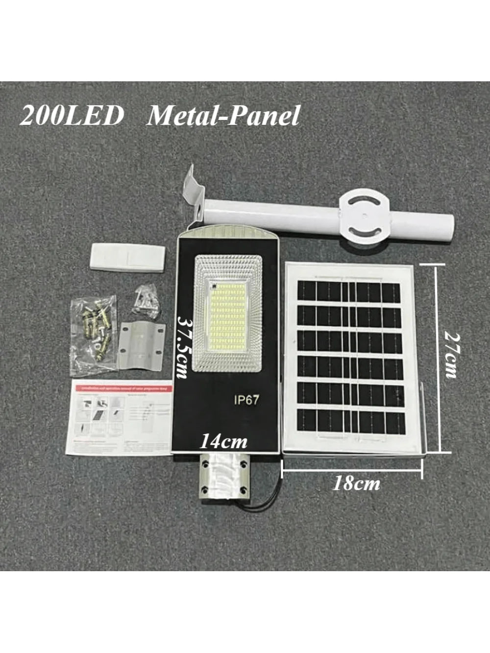 Super Bright Solar Street Light Outdoor-Heavy Duty Metal Waterproof IP65 Park Garden Garage Playground Commercial Lighting