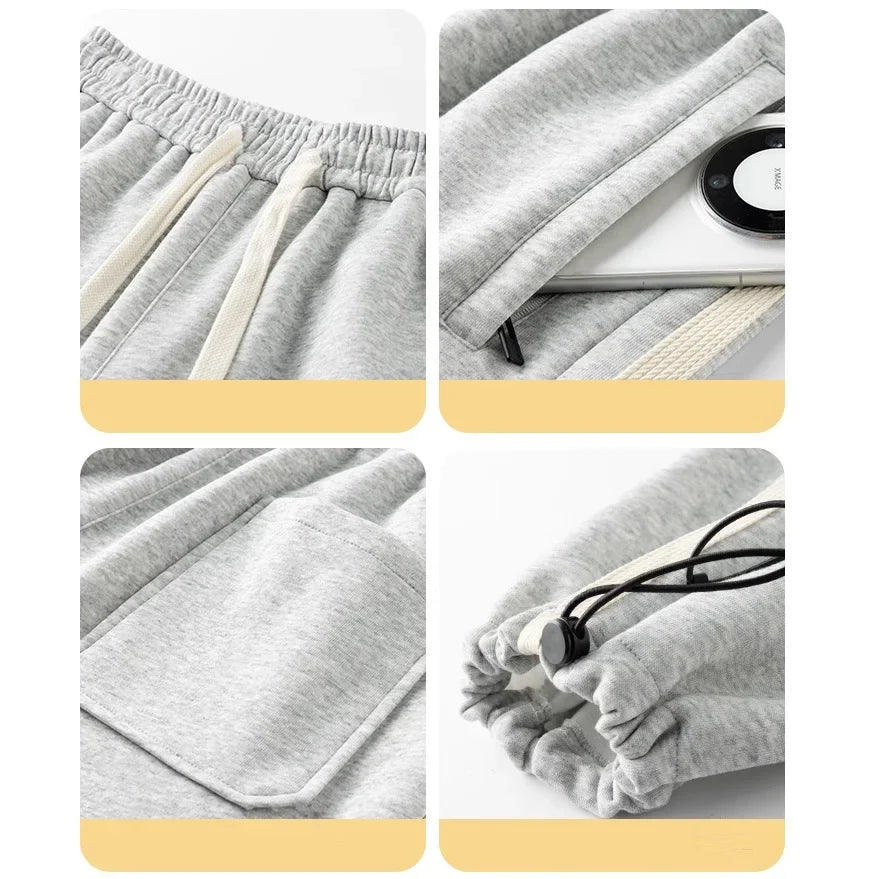 Big Tall Men Pants 200 Cm 190cm Extra Long Length Trouser Male  Straight Leg Sweatpants Winter Autumn Fleece Warm Lengthen 120cm