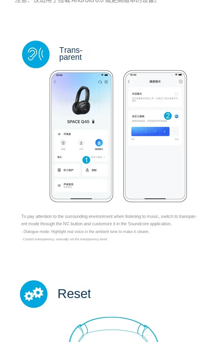 Anker Soundcore Space Q45 Wireless Bluetooth Headphones Triple Dynamic Active Noise Cancellation LDAC HiRes A3040