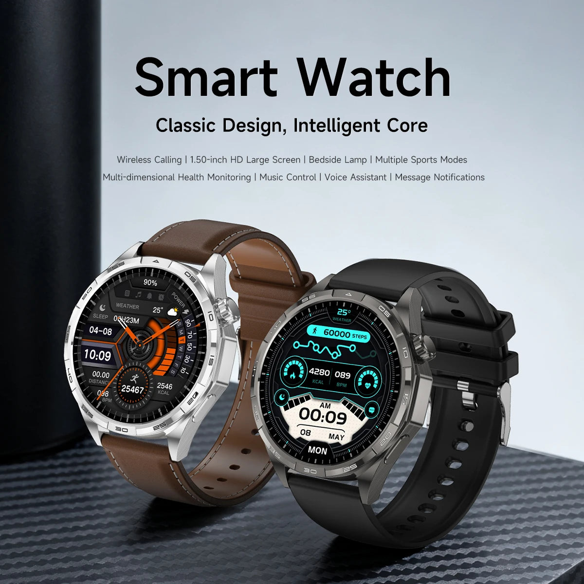 Smart Watch GT6 Pro (2025) 1.50-inch HD AMOLED GPS Message Reminder Bluetooth call Heart rate 4GB Smartwatch Reduction 100%