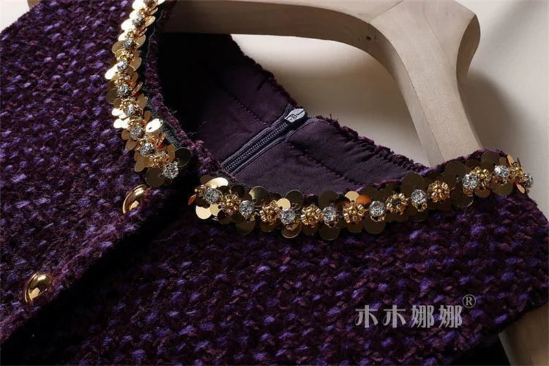 Womens Dresses Small Fragrant Tweed Vest Skirt Beaded Sequined Tweed A word Loose Dress 2025 Spring and Autumn new Women's Dress