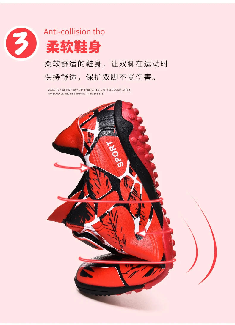 Kids Football Boots Child Soccer Shoe Anti Skid Boys Turf Cleats Hard Court Youth Training Trainers Children Futsal Sneakers