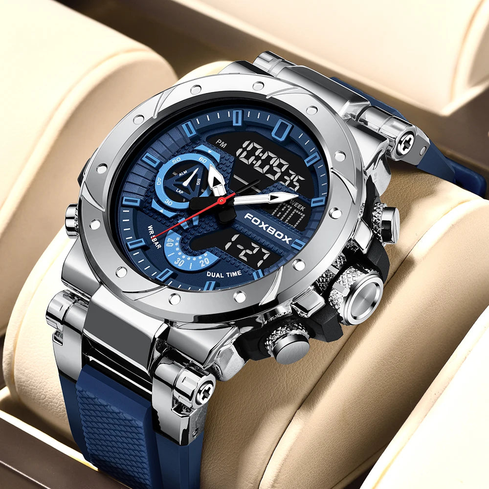 LIGE Top Brand Men Digital Watch Military Watches Fashion Sports Waterproof Dual Display Quartz Wristwatches Relogio Masculino