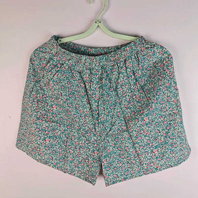 Women's High Waist Summer Shorts Floral Print Lounge Pants Loose Wide Leg Comfy Stretchy Elastic Waist Casual Athletic Home Slee