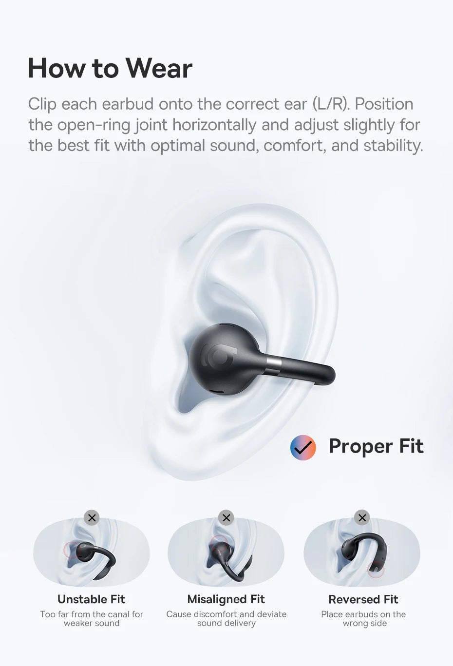 Baseus BC1 Earphones OWS Ear Clip Wireless Bluetooth 6.0 Headphones 4 Mic Call Noise Reduction Earbuds Low Latency Gamer Headset