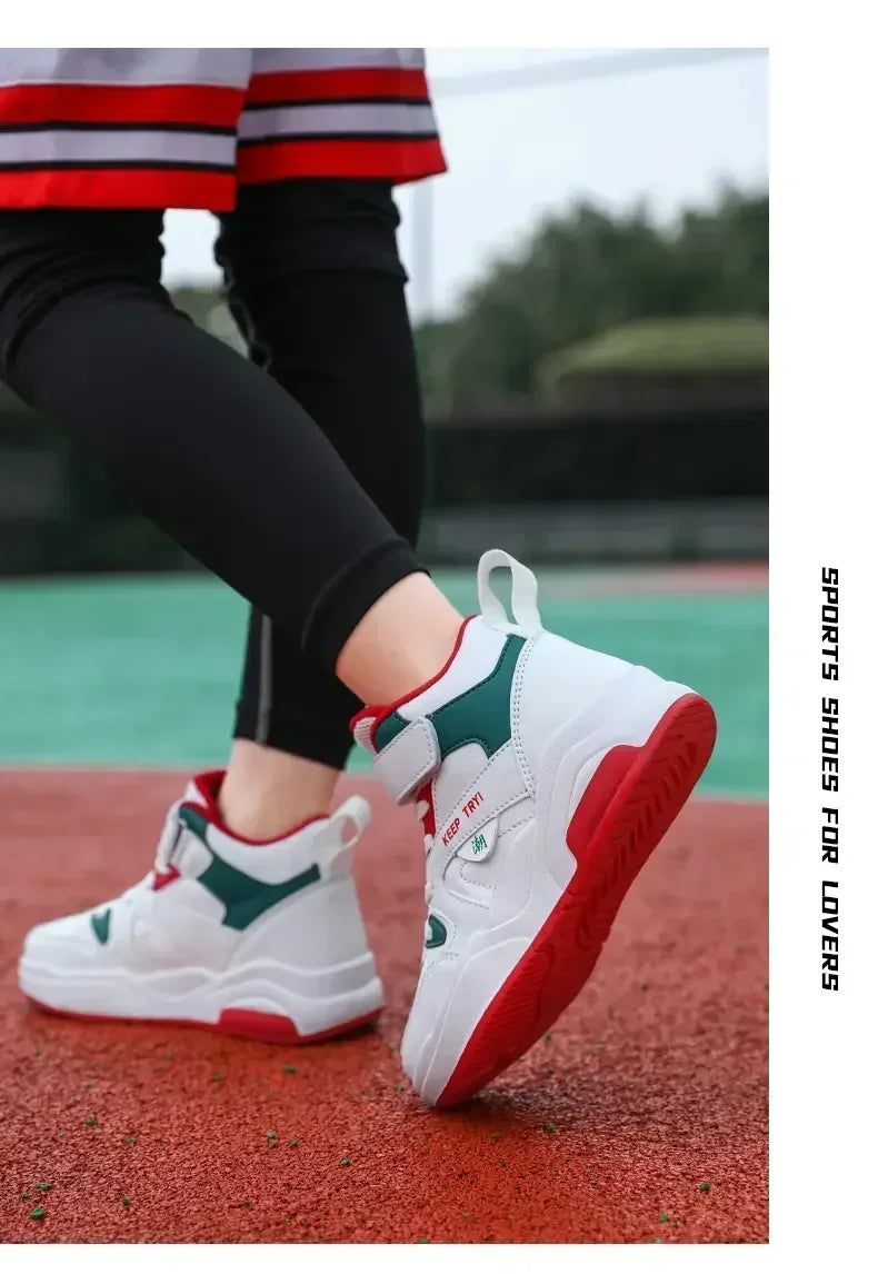 Children Basketball Kids Shoes New Children Sneakers Child Shoes High-Quality Durable Light Breathable Soled Anti-Slip Trainer