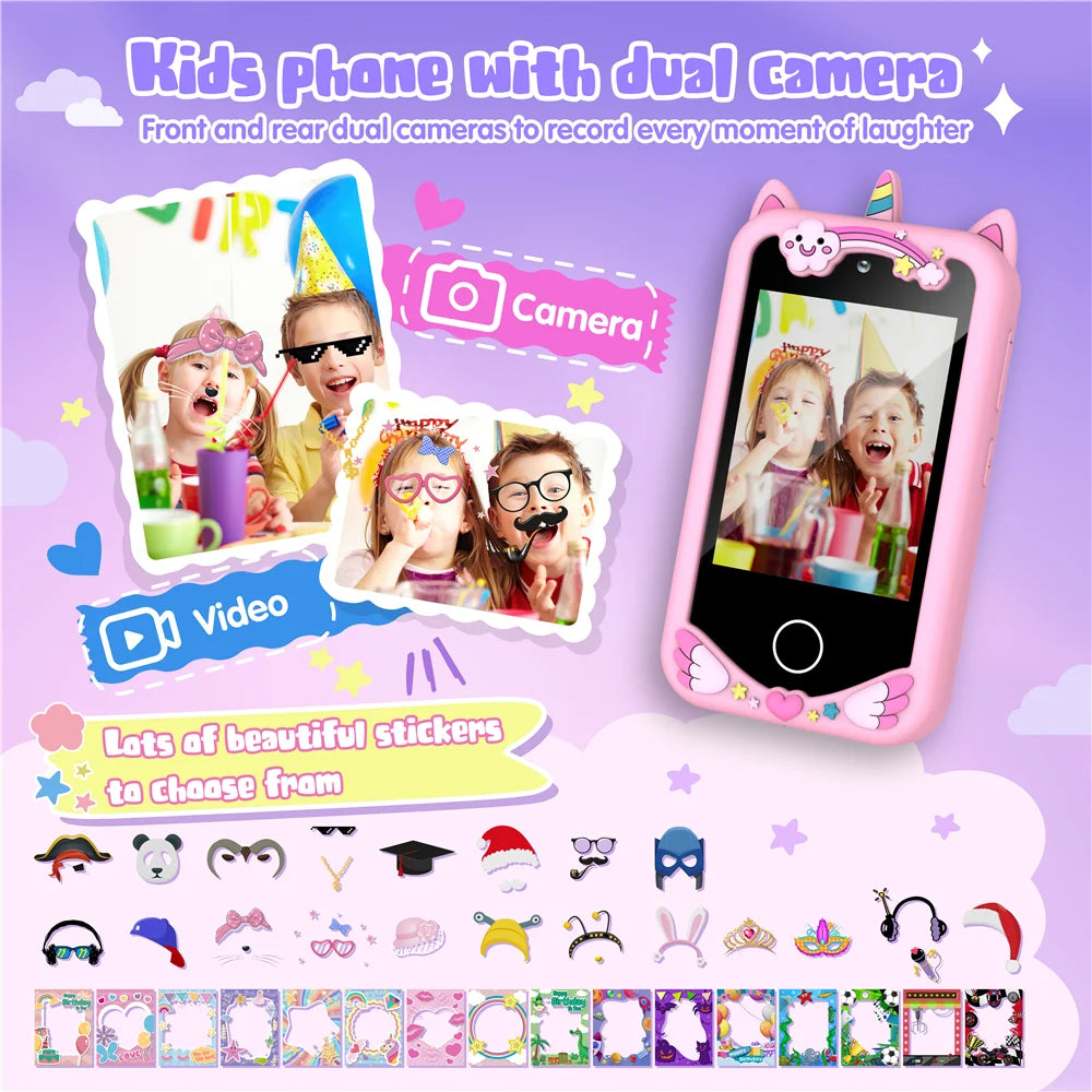Kids Smart Phone 28 Games 20 Stories Video Music Player Toy Phone Camera Habit Tracker Learning Educational Toys Children Gifts