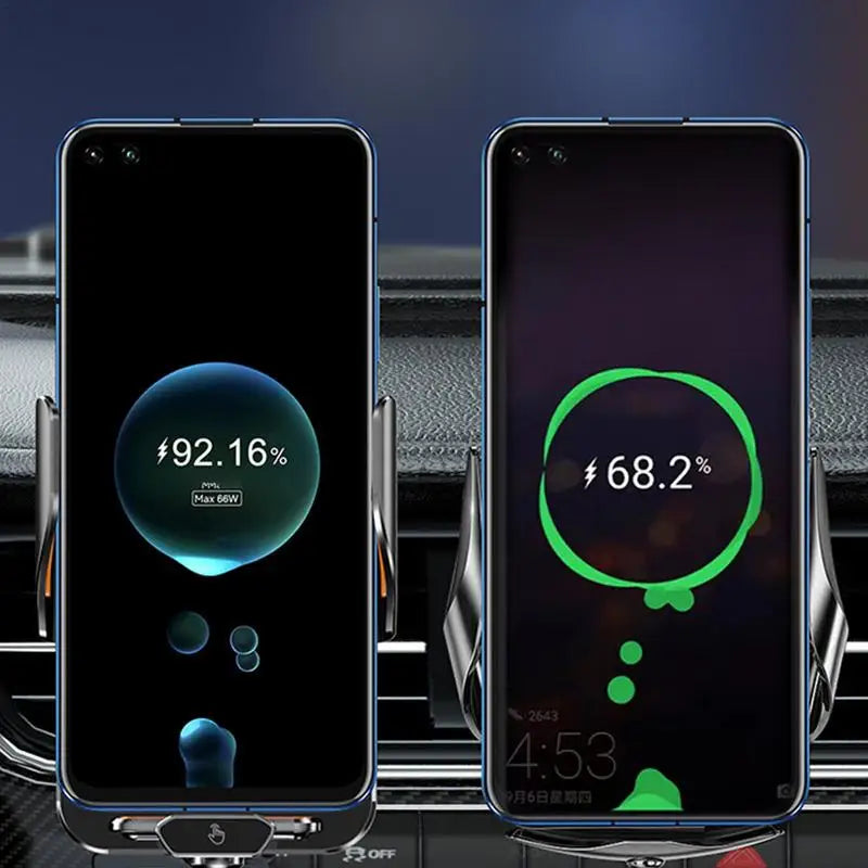 Car Phone Holder Wireless Charger 66W Car Vent Clips 360-Degree Rotation Cell Phone Accessories Car Charger Fast Charging