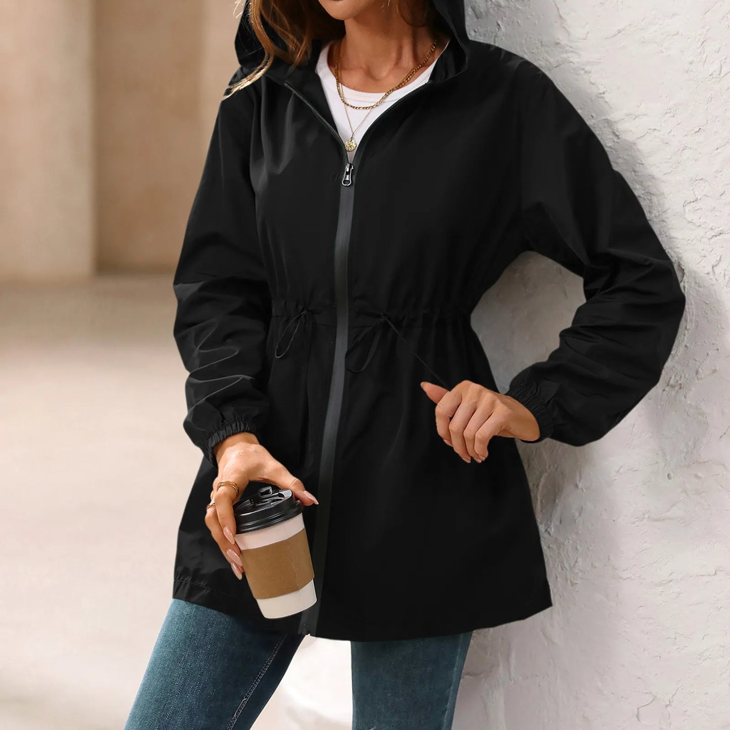 Women'S Jacket Tourism Outdoor Hiking Waterproof Rain Poncho Raincoat Hooded Rain Coat High-Quality Jackets Hiking Clothes